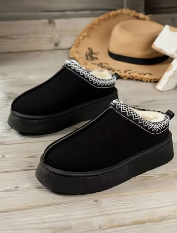 Black Suede Plush lined Snow Boots - On Mays Street