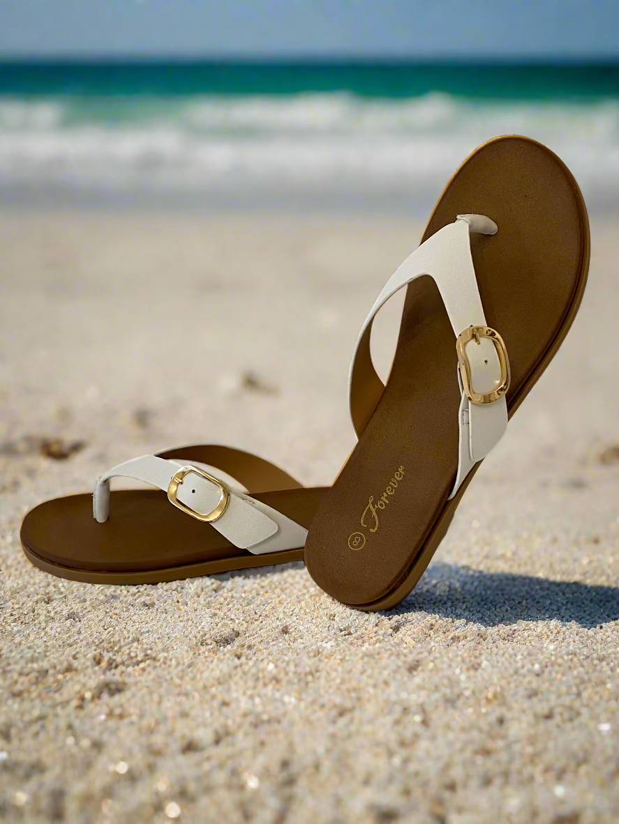 White Strap Sandals - On Mays Street