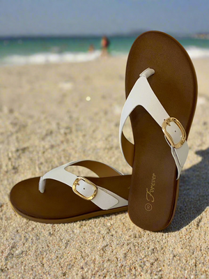 White Strap Sandals - On Mays Street