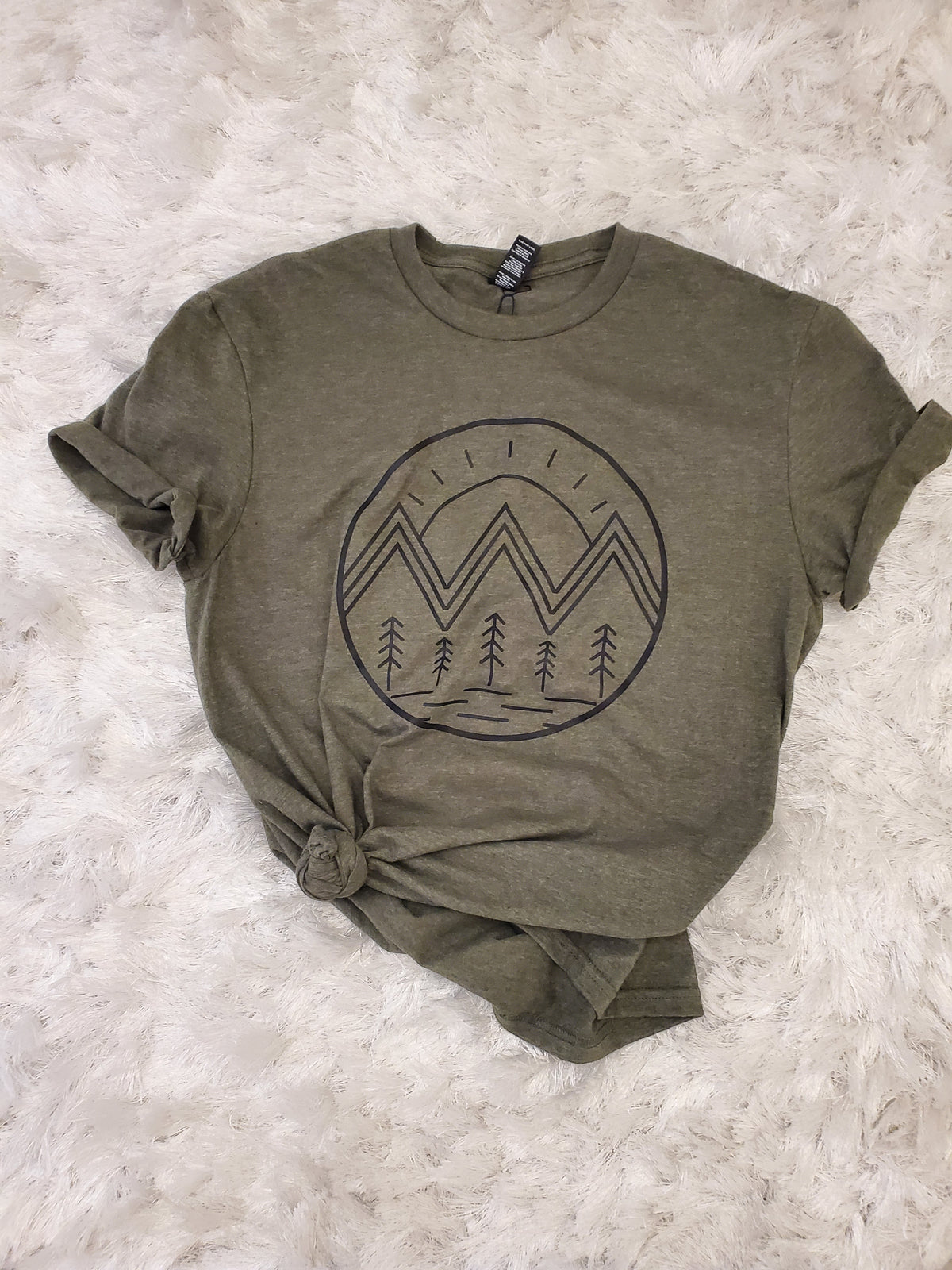 Mountain Circle Scene Tee (Heather Olive)