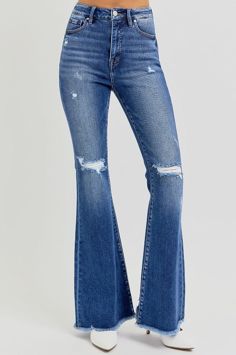 Dark High Rise Risen Flare Jeans