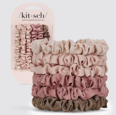 Ultra Petite Satin Scrunchies 6pc - Terracotta