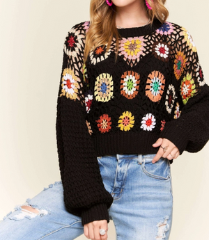 Multi Color Crochet Crop Top - On Mays Street