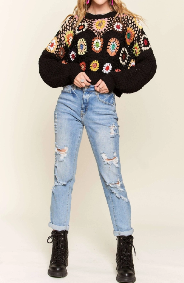 Multi Color Crochet Crop Top - On Mays Street