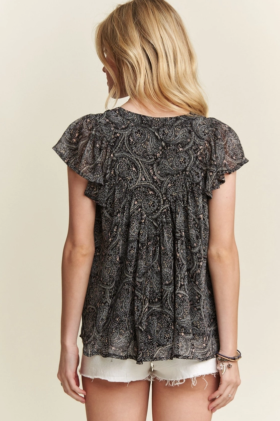 Black Boho Blouse - On Mays Street