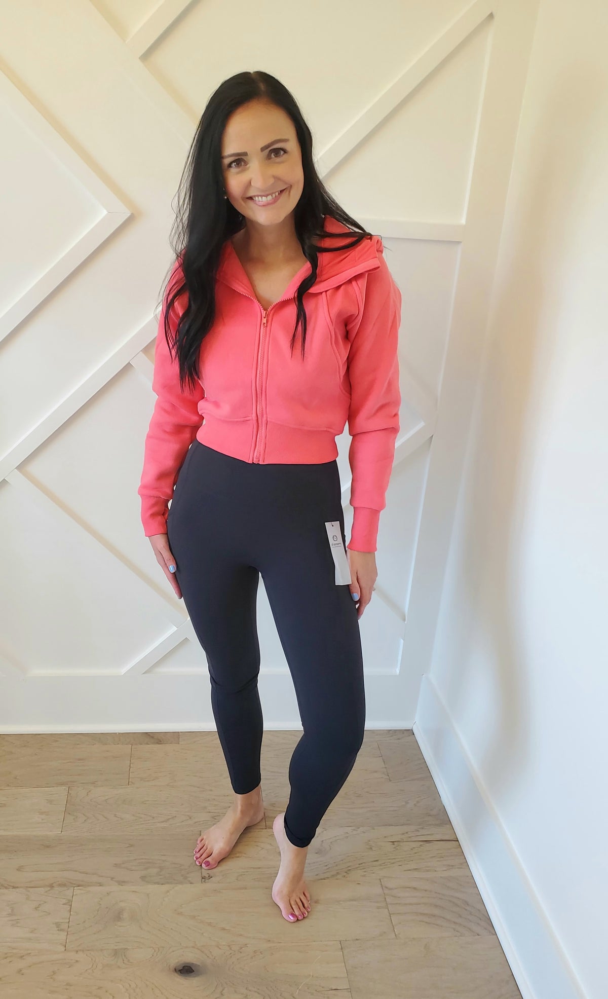 Lycra-blend Swoop Leggings (Black) - On Mays Street