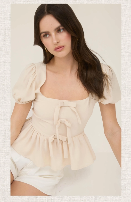 Front Bow Peplum Top: Back-to-school - On Mays Street