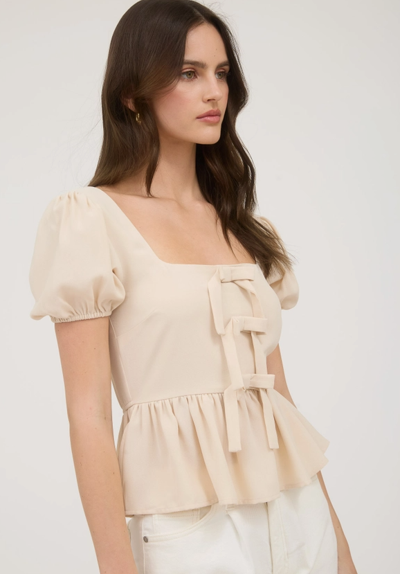 Front Bow Peplum Top: Back-to-school - On Mays Street