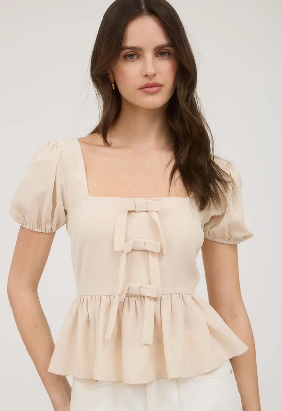 Front Bow Peplum Top: Back-to-school - On Mays Street