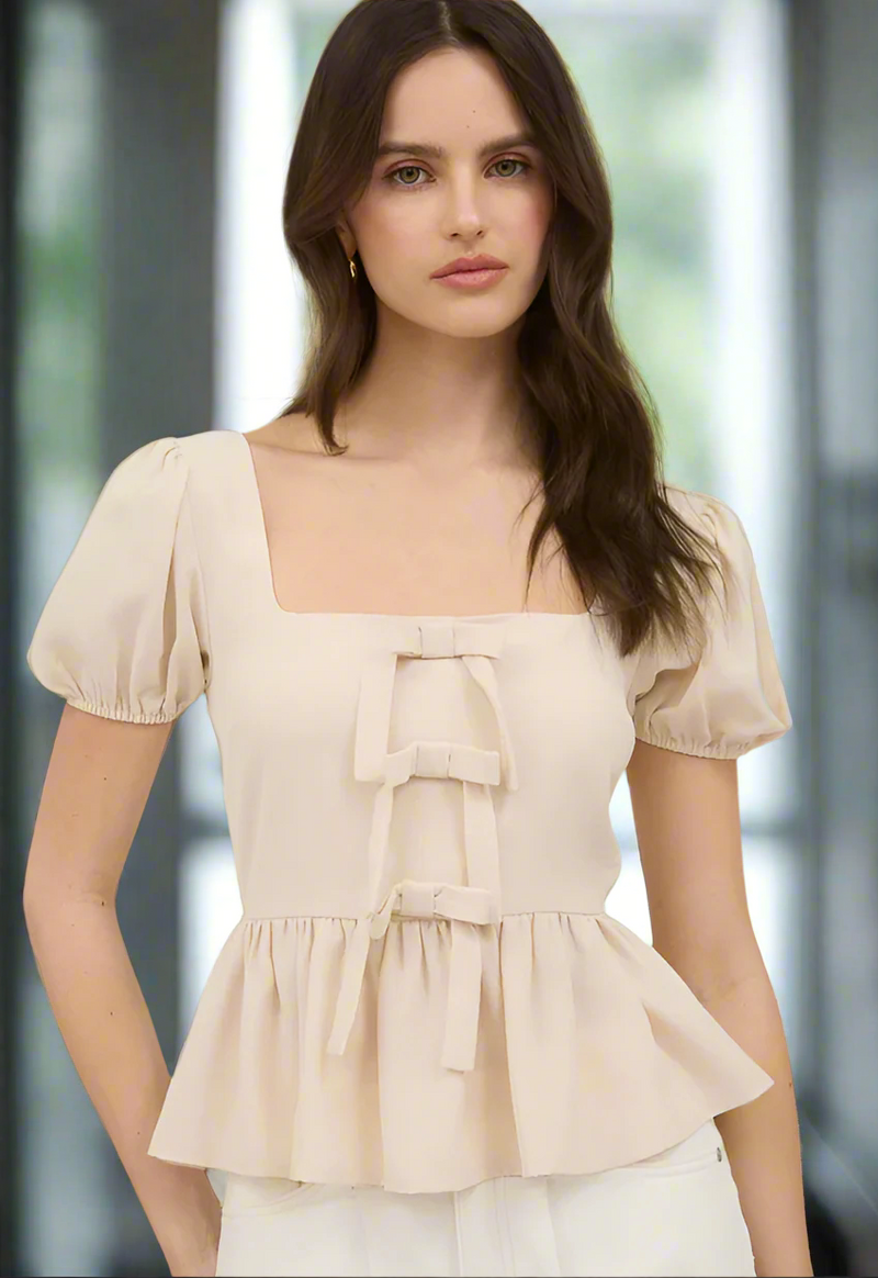 Front Bow Peplum Top: Back-to-school - On Mays Street