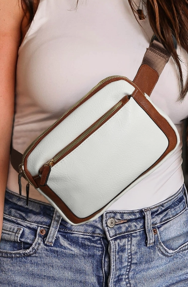 Mini Pu Leather Crossbody Bag (white) - On Mays Street