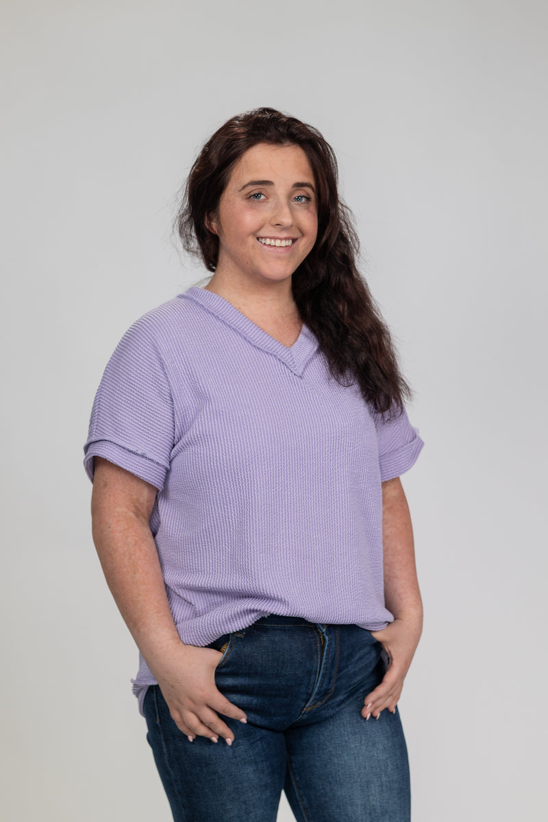 Purple Vibe Ribbed Tee - On Mays Street