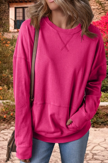 Essential Pocketed Pullover (Pink)