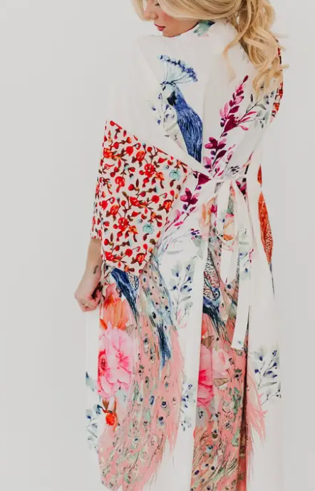 Peacock Summer Kimono - On Mays Street