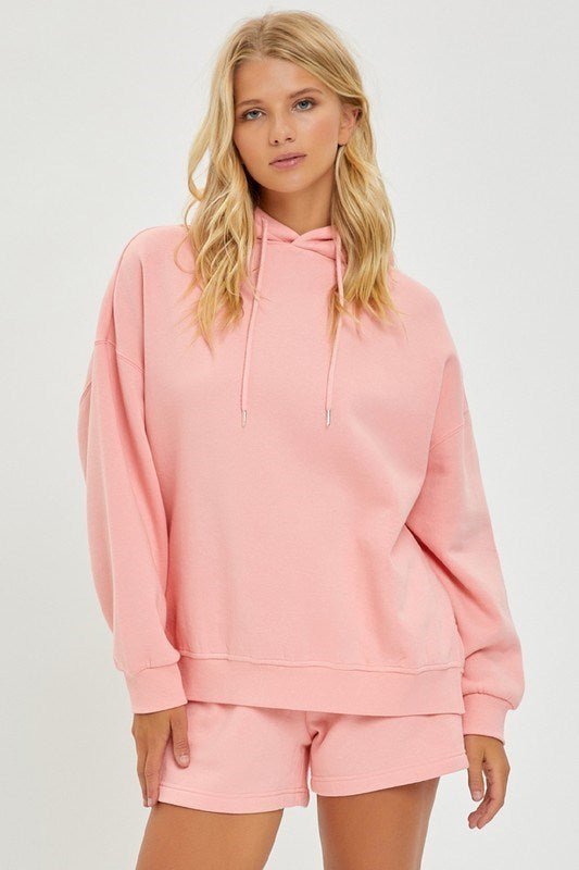 Soft Knit Oversized Hoodie Shirt (Blush) - On Mays Street