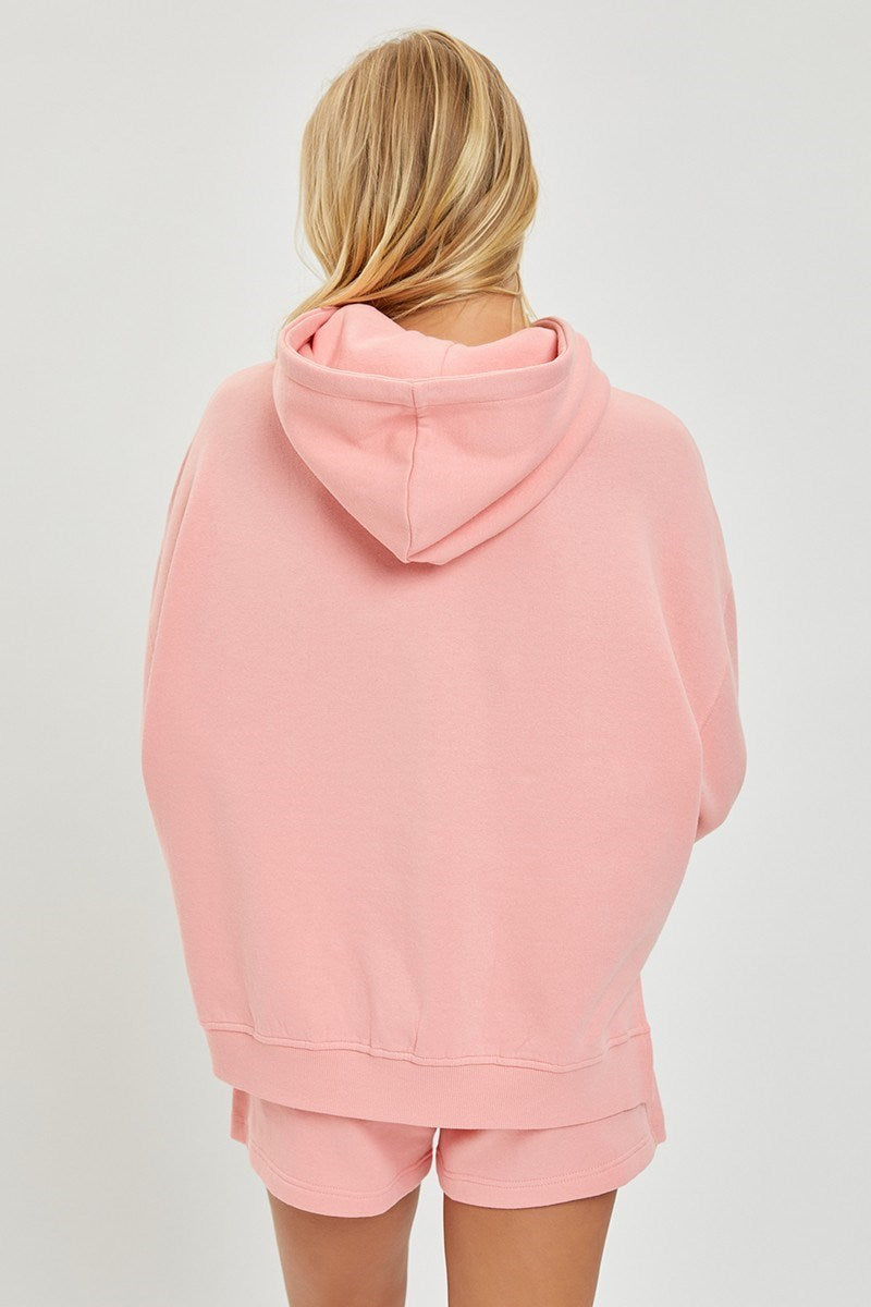 Soft Knit Oversized Hoodie Shirt (Blush) - On Mays Street