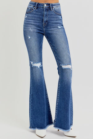 Dark High Rise Risen Flare Jeans - On Mays Street