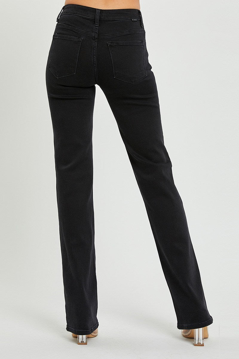 Mid-Rise Slim Straight Risen Jean (Black) - On Mays Street