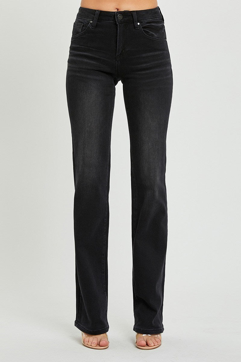 Mid-Rise Slim Straight Risen Jean (Black) - On Mays Street