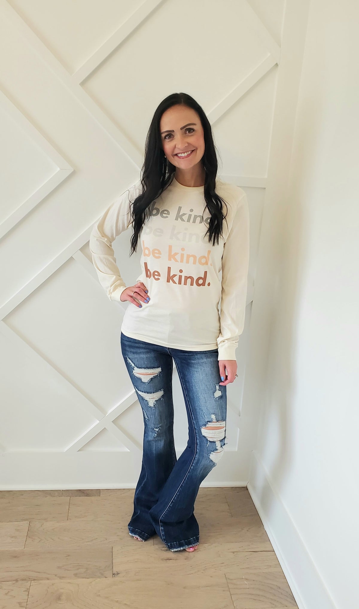Be Kind Long Sleeve (Cream) - On Mays Street