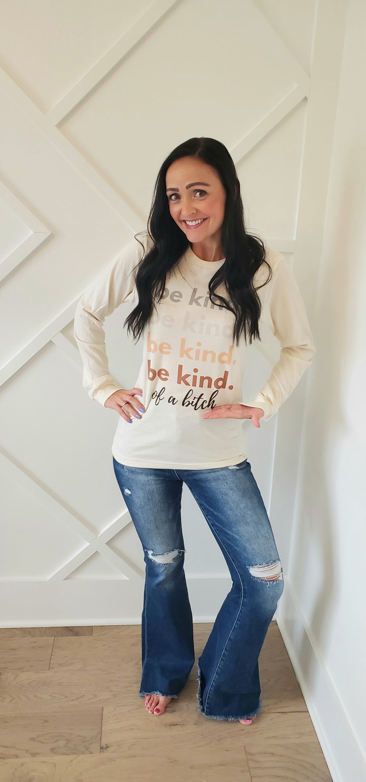 Be Kind of a B... Long Sleeve (Cream) - On Mays Street